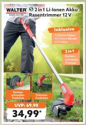 2 in 1 Li-Ionen Akku Rasentrimmer 12 V
