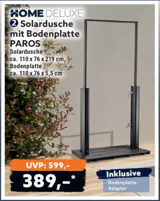 Solardusche mit Bodenplatte PAROS