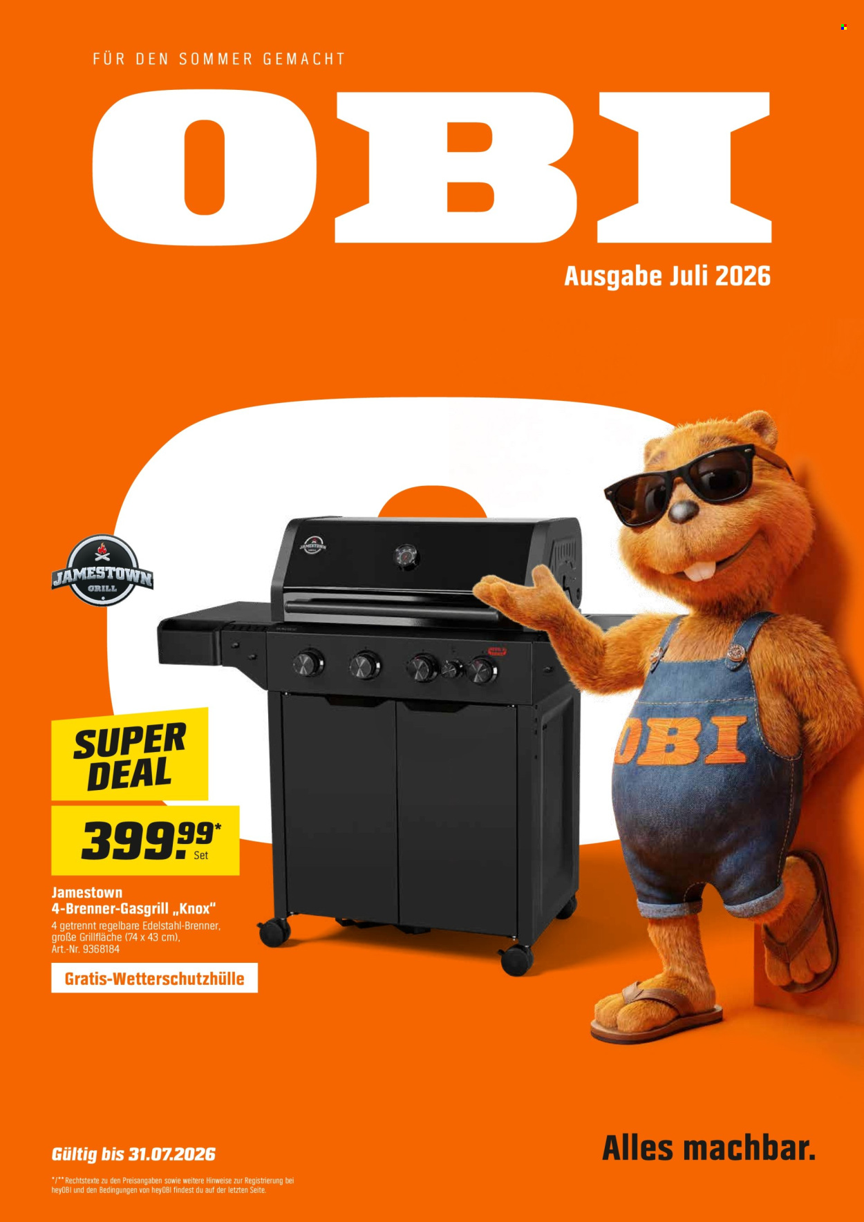 OBI Prospekte  - 1.7.2026 - 31.7.2026. Seite 1