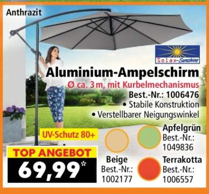 Aluminium- Ampelschirm