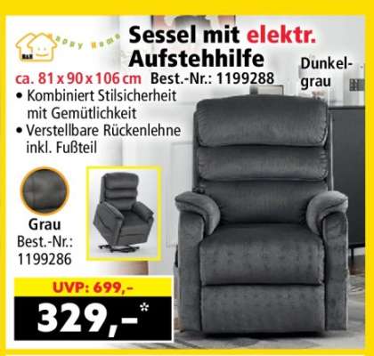 Sessel mit elektr. Aufstehhilfe