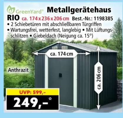 Metallgerätehaus RIO
