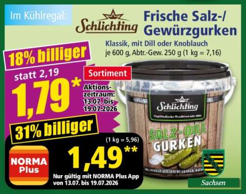 Frische Salz-/Gewürzgurken