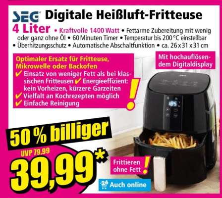Digitale Heißluft-Fritteuse