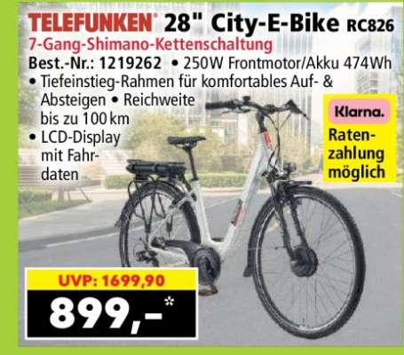 TELEFUNKEN 28" City-E-Bike RC826