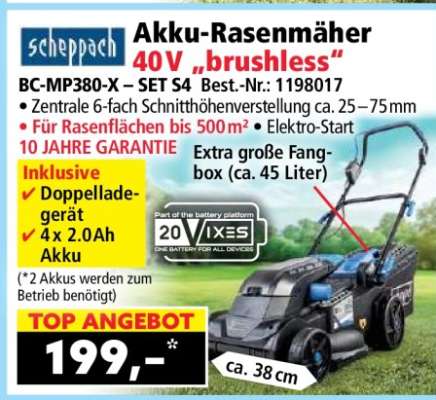 Akku-Rasenmäher 40V "brushless"