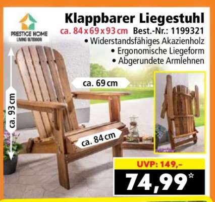 Klappbarer Liegestuhl