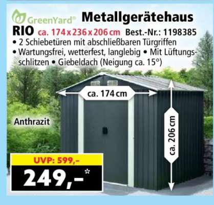 Metallgerätehaus RIO