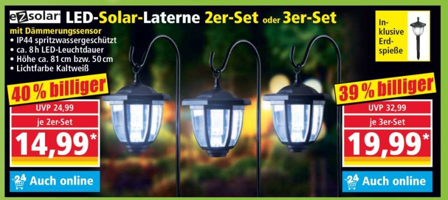 LED-Solar-Laterne 2er-Set