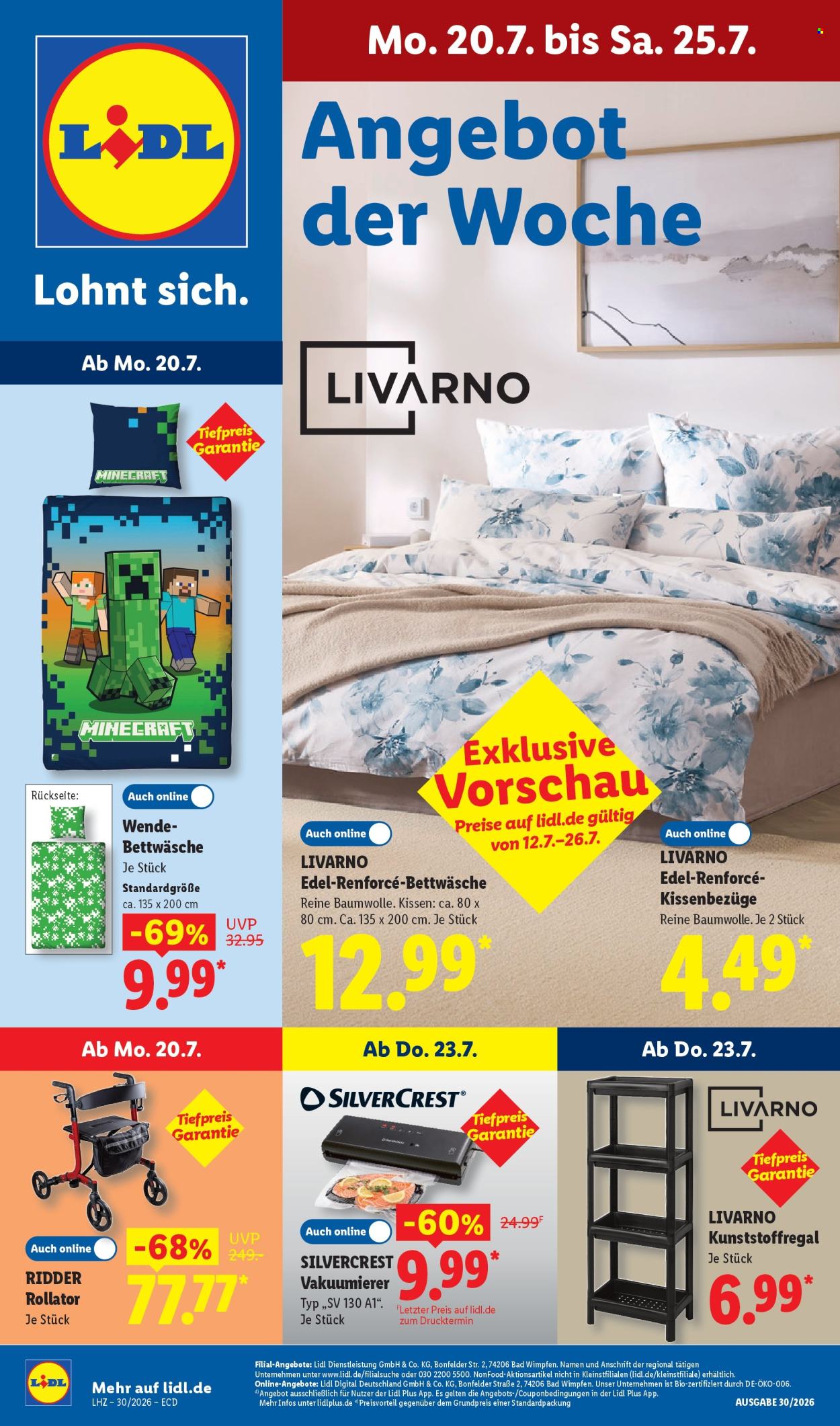 Lidl Prospekte  - 20.7.2026 - 25.7.2026. Seite 1