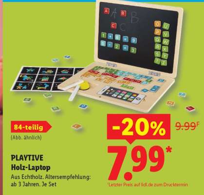 PLAYTIVE Holz-Laptop