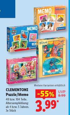 CLEMENTONI Puzzle/Memo