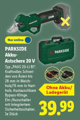PARKSIDE Akku-Astschere 20 V