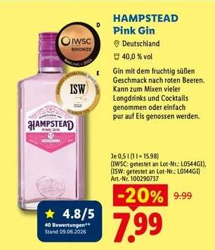 Hampstead Pink Gin