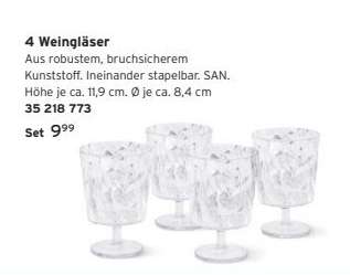 4 Weingläser