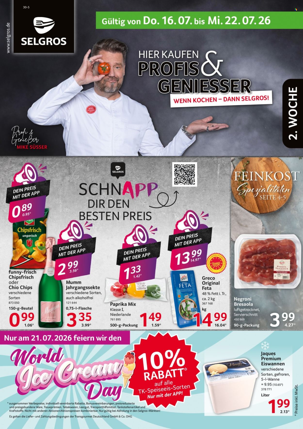 Selgros Prospekte  - 16.7.2026 - 22.7.2026. Seite 1