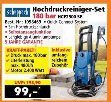 Hochdruckreiniger-Set 180 bar HCE2500 SE