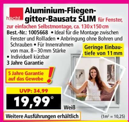 Aluminium-Fliegen-gitter-Bausatz SLIM