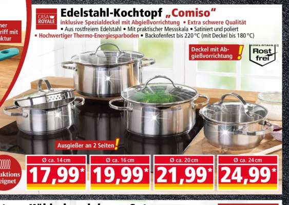 Edelstahl-Kochtopf „Comiso“ Ø ca. 20 cm