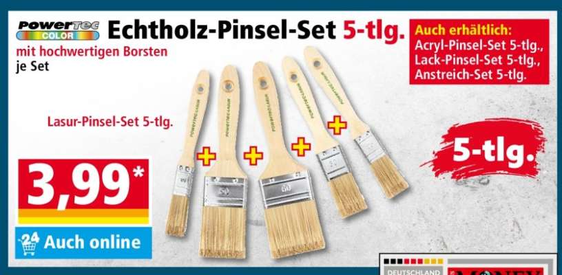 Echtholz-Pinsel-Set 5-tlg.