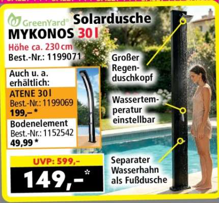 Solardusche MYKONOS 30l