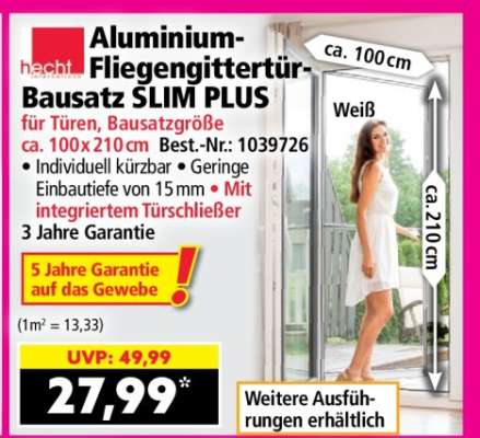 Aluminium-Fliegengittertür-Bausatz SLIM PLUS