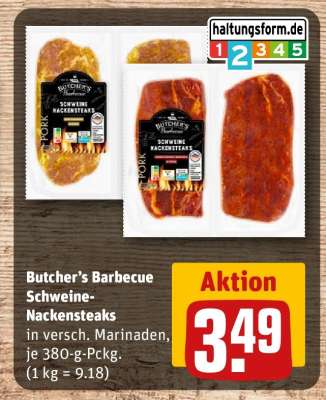 Butcher's Barbecue Schweine-Nackensteaks