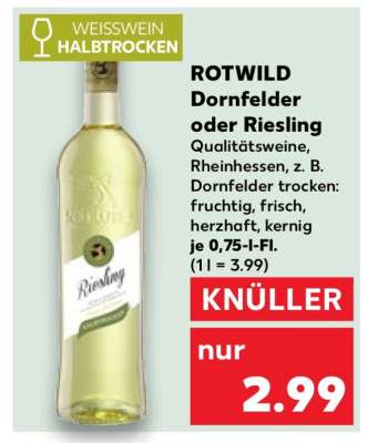ROTWILD Dornfelder oder Riesling