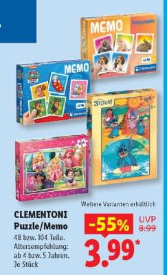 CLEMENTONI Puzzle/Memo