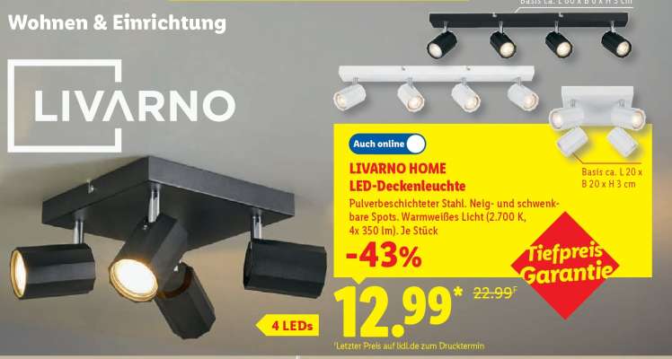 LIVARNO home LED-Deckenleuchte