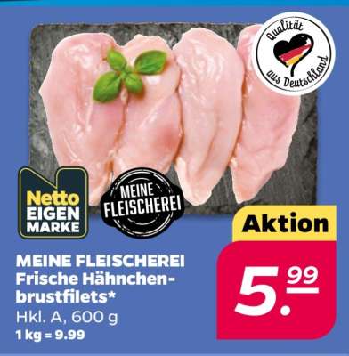 Meine Fleischerei Frische Hähnchenbrustfilets