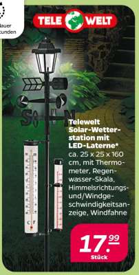 Telewelt solar-Wetterstation mit LED-Laterne