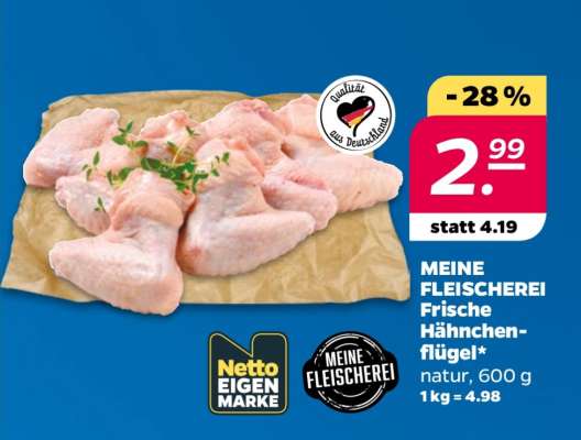 Meine Fleischerei Frische Hähnchenflügel