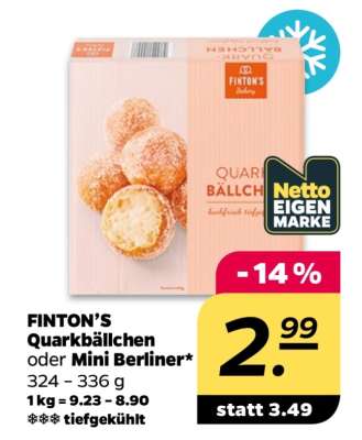 FINTON'S Quarkbällchen oder Mini Berliner