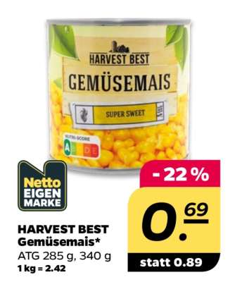 HARVEST BEST Gemüsemais