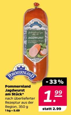 Pommernland Jagdwurst am Stück