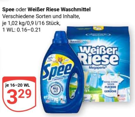 Spee oder Weißer Riese Waschmittel