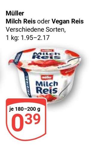 Müller Milch Reis oder Vegan Reis