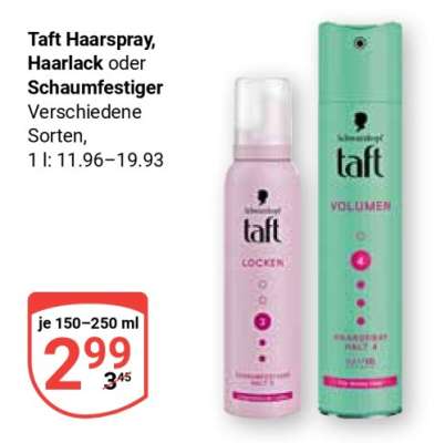 taft Haarspray, Haarlack oder Schaumfestiger
