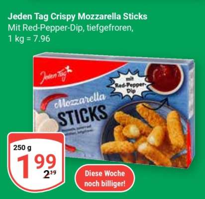 Jeden Tag Crispy Mozzarella Sticks