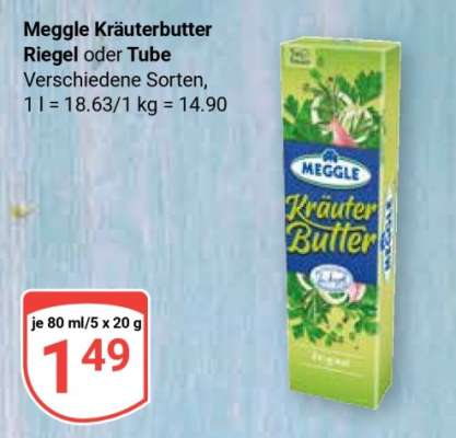 Meggle Kräuterbutter Riegel oder Tube