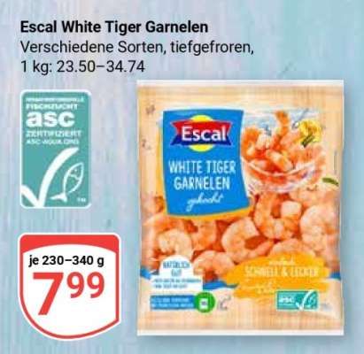 Escal White Tiger Garnelen
