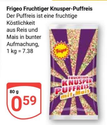 Frigeo Fruchtiger Knusper Puffreis