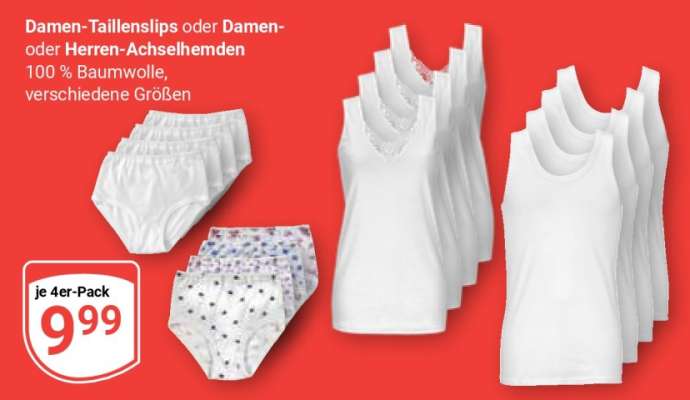 Damen-Taillenslips oder Damen- oder Herren-Achselhemden