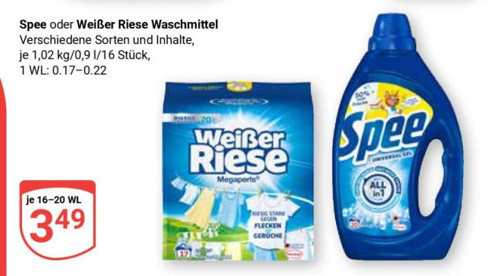 Spee oder Weißer Riese Waschmittel