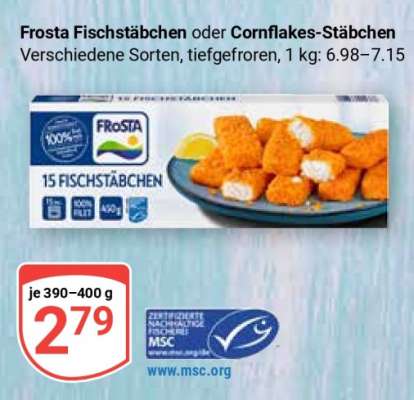 Frosta Fischstäbchen oder Cornflakes-Stäbchen