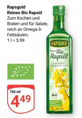 Rapsgold Reines Bio Rapsöl
