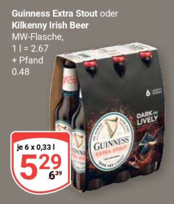Guinness Extra Stout oder Kilkenny Irish Beer