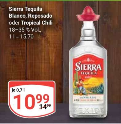 Sierra Tequila Blanco, Reposado oder Tropical Chili