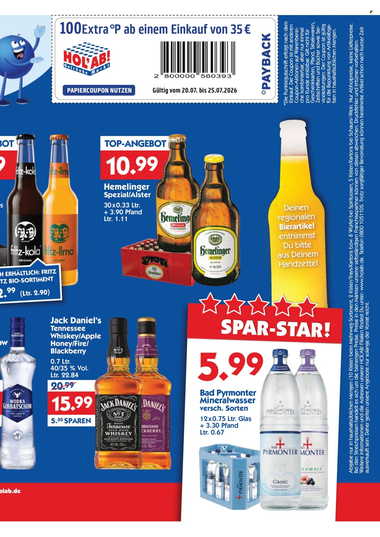 Hol'ab! Getränkemarkt Prospekte  - 20.7.2026 - 25.7.2026. Seite 3